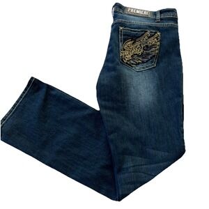 Premier Rue 21 Dark‎ Wash Jeans Women's 14/15 Distressed